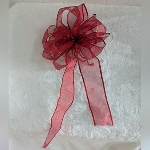 Elegant Red Sheer Ribbon Bow